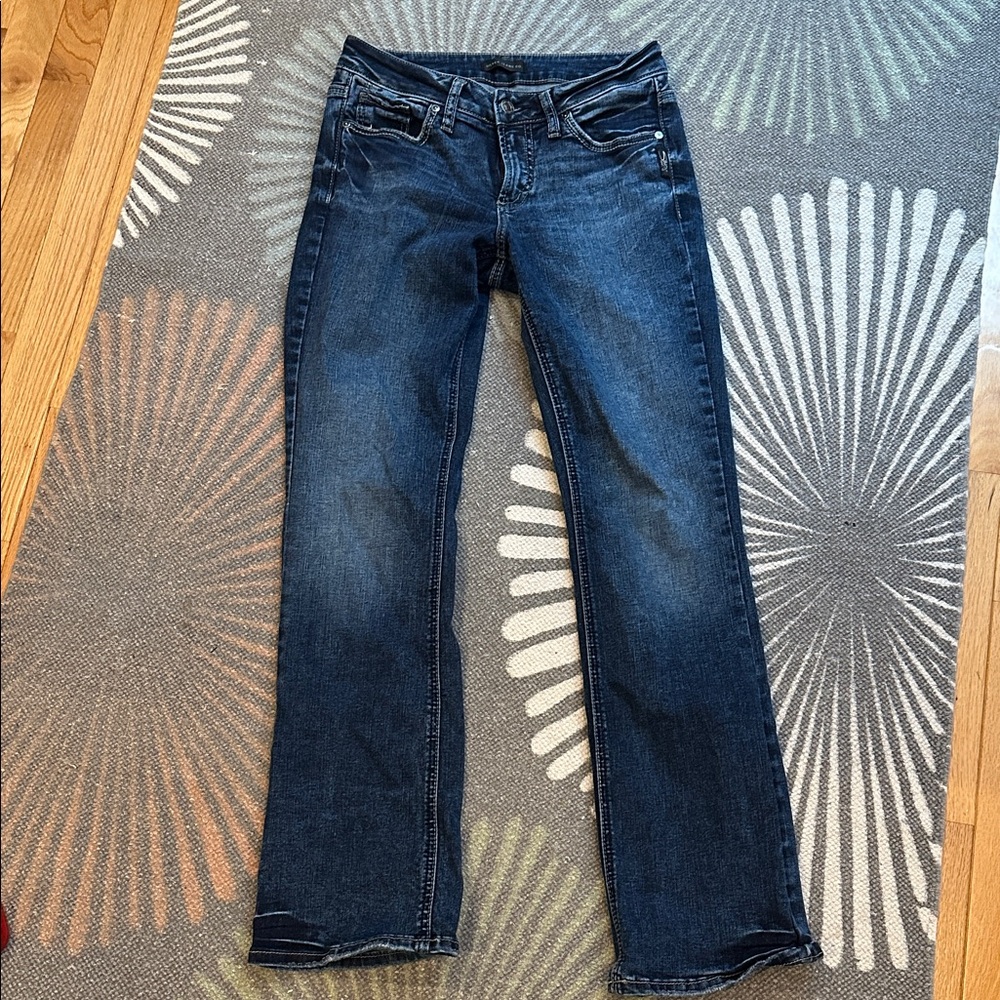 Silver Jeans Dark Blue Straight Leg Women's Jeans 27/31 (Inseam is 30)